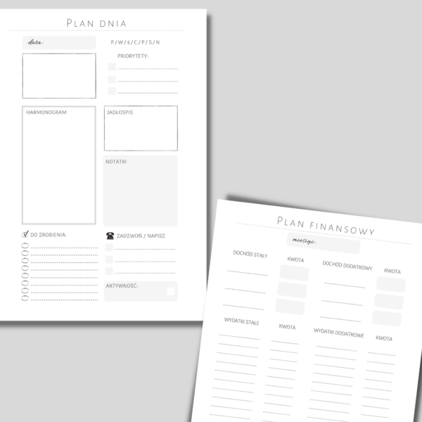 PLAN WITH FUN – planer niedatowany do druku